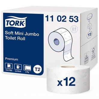 Tork 110253, Mini Jumbo, jemný toaletní papír 12 ks Premium, 170m, T2