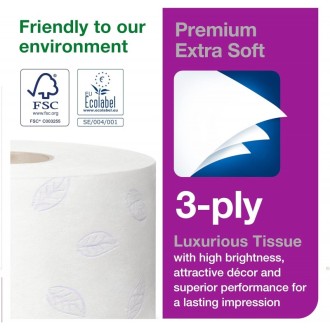 Tork 110255, Mini Jumbo, extra jemný 3-vrstvý toaletní papír 12 ks Premium, T2, 120m