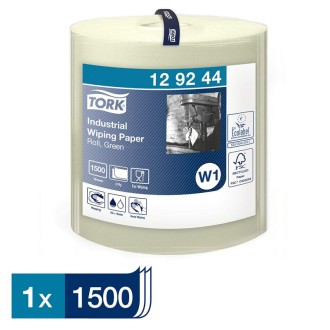 Tork 129244 průmyslová papírová utěrka 2 vrstvá zelená, 1500 útržků, W1