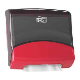 Tork 654008, zásobník na skládané utěrky Červená/Černá, systém W4