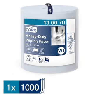 Tork Heavy-Duty 130070 papírová utěrka dvouvrstvá modrá, návin 340 m, W1