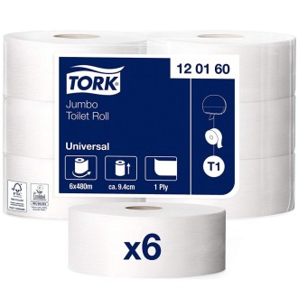 Tork Jumbo 120160, toaletní papír role 1 vrstvé šedé, balení 6 rolí, T1