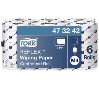 Tork Reflex 473242, 1 vrstvá papírová utěrka středové odvíjení bílá, návin 300 m, M4, karton = 6 rolí