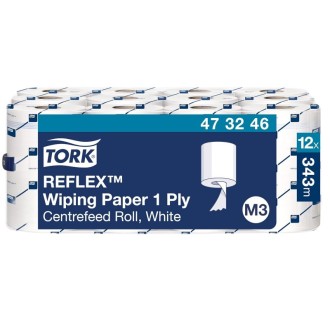 Tork Reflex 473246, 1 vrstvá utěrka středové odvíjení bílá, návin 120 m, M3, karton 12 rolí