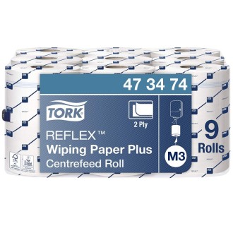 Tork Reflex 473474, utěrka středové odvíjení mini bílá 2 vrstvá, návin 67 m, M3, karton = 9 rolí