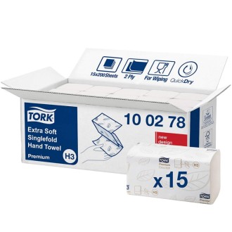 Tork Singlefold 100278, extra jemné papírové ručniky bílé Premium, H3