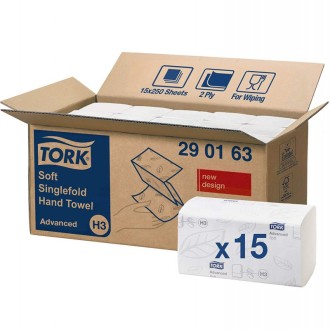 Tork Singlefold 290163, jemné papírové ručníky Advanced bílé, H3