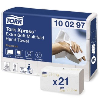 Tork Xpress 100297 extra jemné ručníky Multifold Premium bílé, H2 - extra velký útržek