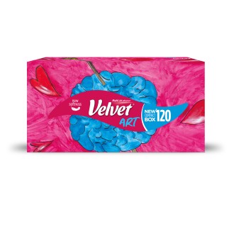 Velvet Art hygienické kapesníky v krabičce, 3 vrstvé, 120 ks
