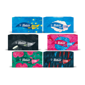 Velvet Art hygienické kapesníky v krabičce, 3 vrstvé, 120 ks